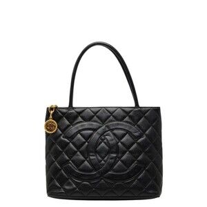 Chanel Reissue Tote Bag, Coco Mark Handbag, A01804, Black Caviar Leather, Wom...
